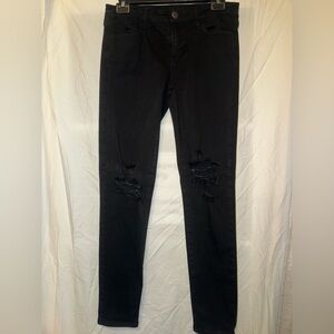 Women’s Black Distressed Jeans